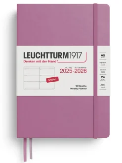 Wochenkalender & Notizbuch in Flieder - A5, ENG