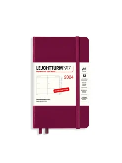 Wochenkalender in Bordeaux - (B)9 x (H)15 cm, DE