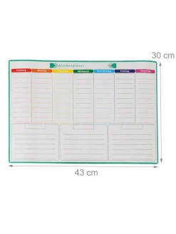 Wochenplaner in Weiß/ Bunt - (B)43 x (H)30 cm