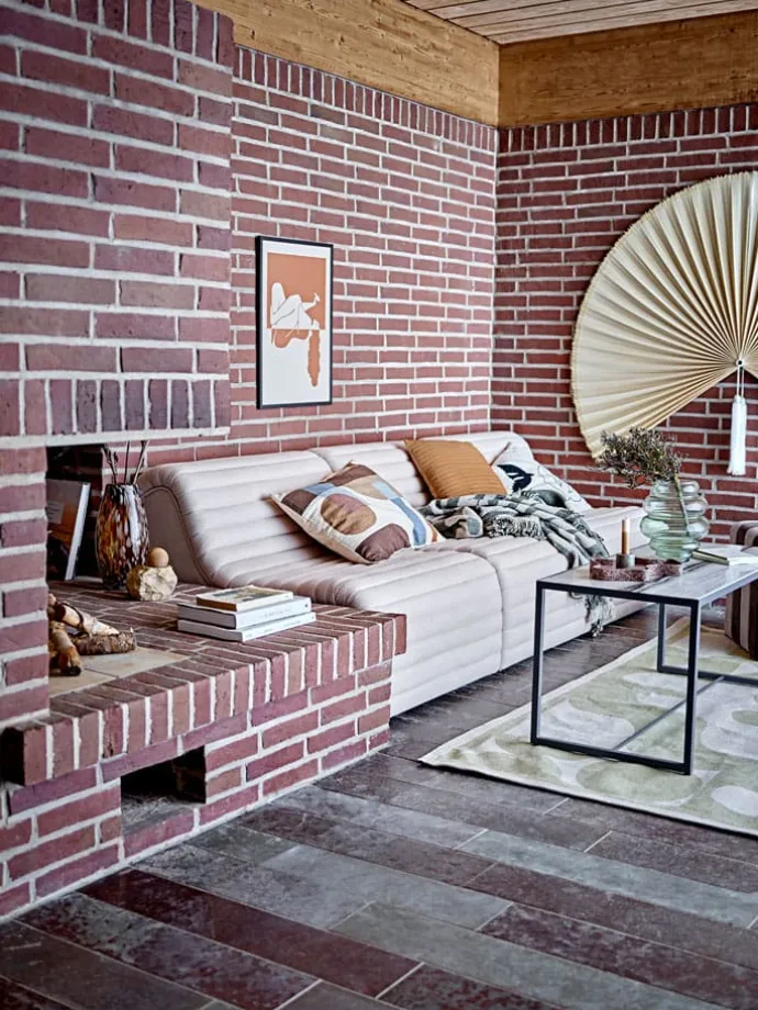 Wohndecke ''Alk'' in Beige/ Grün - (L)160 x (B)130 cm