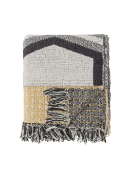 Wohndecke ''Annli'' in Grau/ Dunkelblau - (L)160 x (B)130 cm