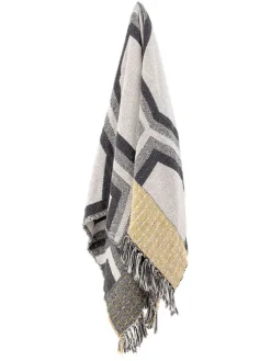 Wohndecke ''Annli'' in Grau/ Dunkelblau - (L)160 x (B)130 cm