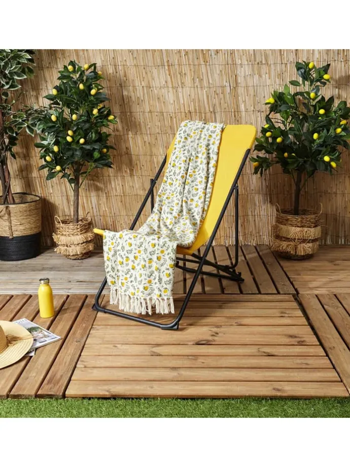 Wohndecke in Gelb/ Grün - (L)150 x (B)120 cm