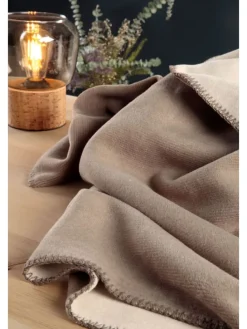 Wohndecke Melange Doubleface in sand-natur