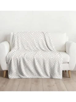 Wohndecke "Sand Line" in Weiß / Beige