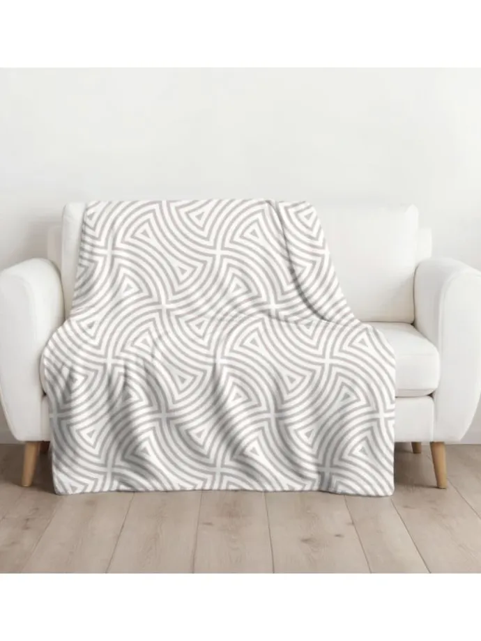 Wohndecke "Sand Line" in Weiß / Beige