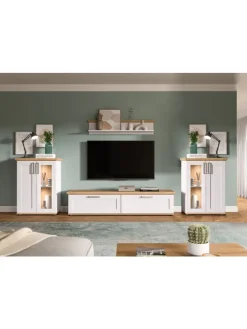 Wohnkombination (B/H/T: 336x161x40 cm) in Sibiu Lärche Nachbildung