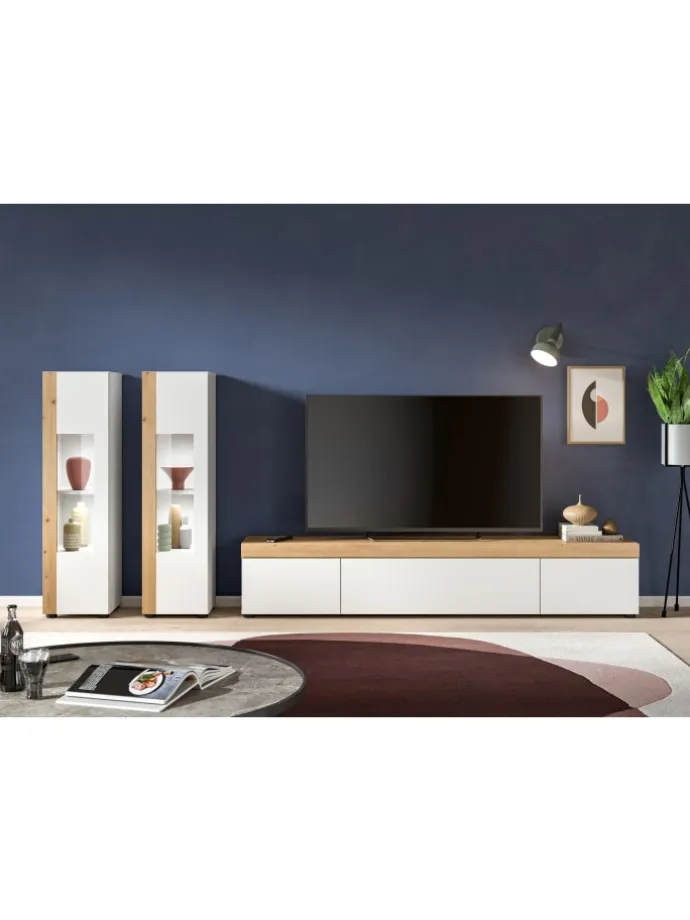 Wohnkombination (B/H/T: 270x34x33 cm) in weiß