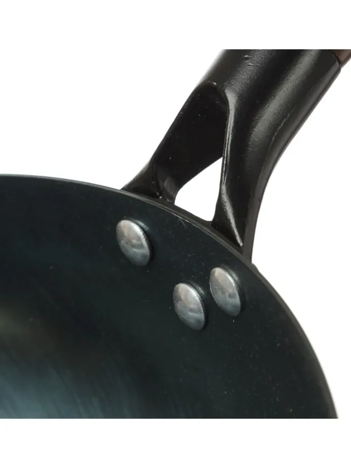 WOK Pfanne für Gasherd Grill Eisen mit Holzgriff D: 32cm