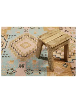 Woll-Teppich "Monmartre" in Senf/ Rosa/ Mint