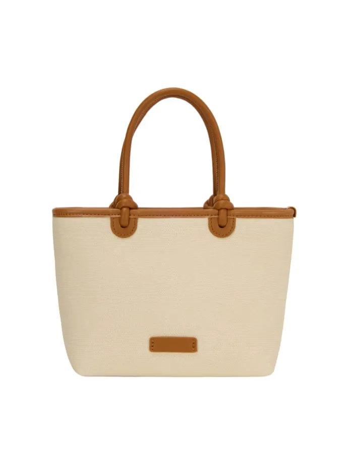 Women Tote Bag in White Brown