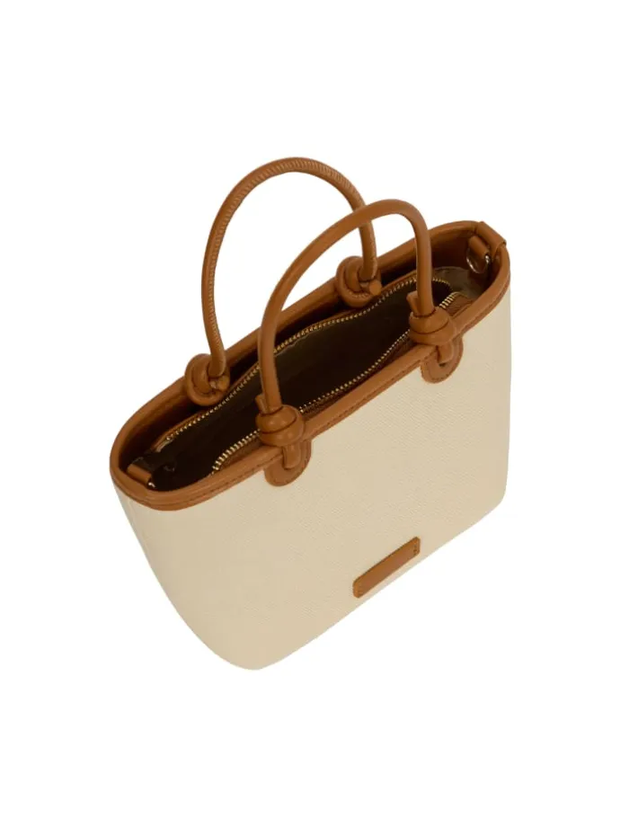 Women Tote Bag in White Brown