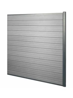 WPC-Sichtschutz Savoie, 3er Set, 5,6m grau