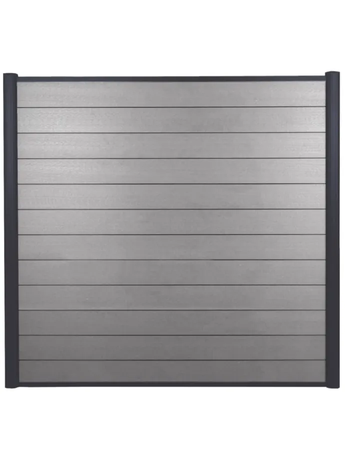 WPC-Sichtschutz Savoie, 3er Set, 5,6m grau