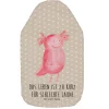 Wärmekissen Axolotl Glücklich mit Spruch in Grau Pastell