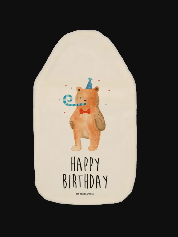 Wärmekissen Bär Geburtstag mit Spruch in Weiß