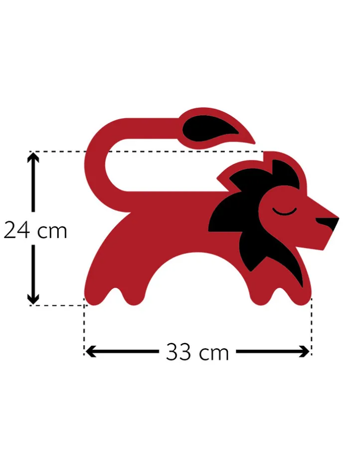 Wärmekissen für Nacken/Schulter "Löwe Juri" in Rot - (L)36 x (B)24 cm