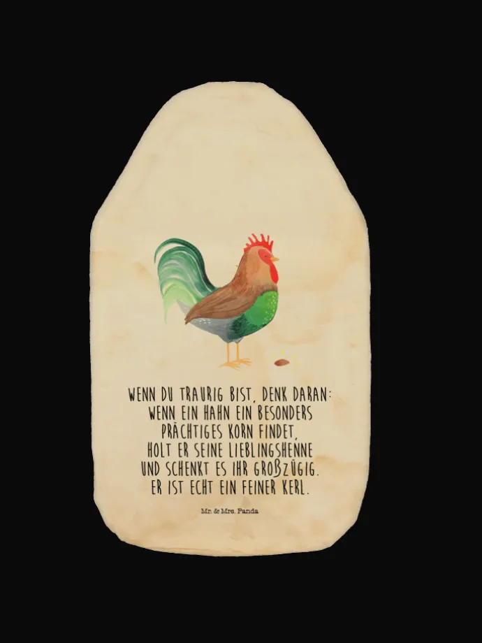 Wärmekissen Hahn Korn mit Spruch in Vintage