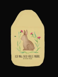 Wärmekissen Hase Sitzen mit Spruch in Gelb Pastell