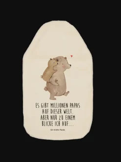 Wärmekissen Papa Bär mit Spruch in Weiß