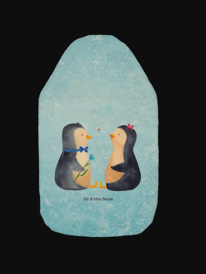 Wärmekissen Pinguin Pärchen ohne Spruch in Eisblau