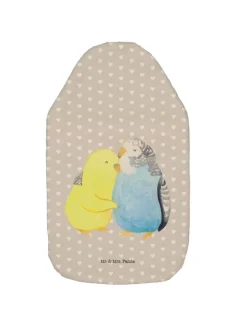 Wärmekissen Wellensittich Liebe ohne Spruch in Grau Pastell