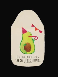 Wärmflasche Avocado Party mit Spruch in Weiß