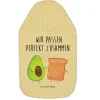 Wärmflasche Avocado Toast mit Spruch in Gelb Pastell
