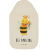 Wärmflasche Biene König mit Spruch in Weiß