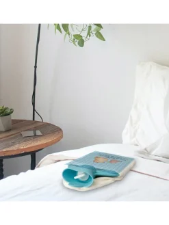 Wärmflasche Bär Kind mit Spruch in Blau Pastell