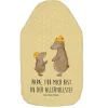 Wärmflasche Bären mit Hut mit Spruch in Gelb Pastell