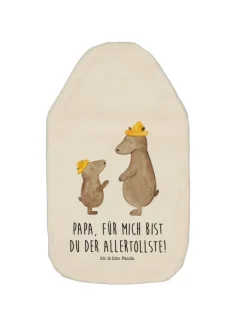 Wärmflasche Bären mit Hut mit Spruch in Weiß