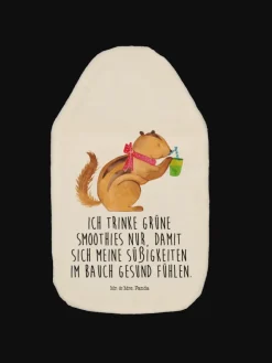 Wärmflasche Eichhörnchen Smoothie mit Spruch in Weiß
