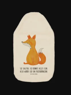 Wärmflasche Einhorn Fuchs mit Spruch in Weiß