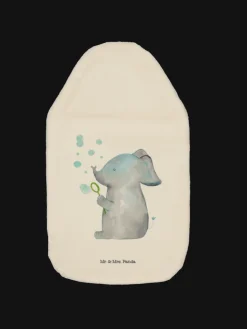 Wärmflasche Elefant Seifenblasen ohne Spruch in Weiß