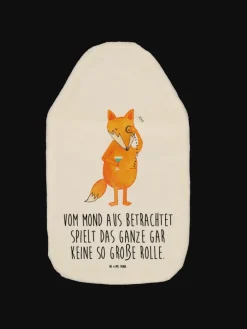 Wärmflasche Fuchs Lord mit Spruch in Weiß