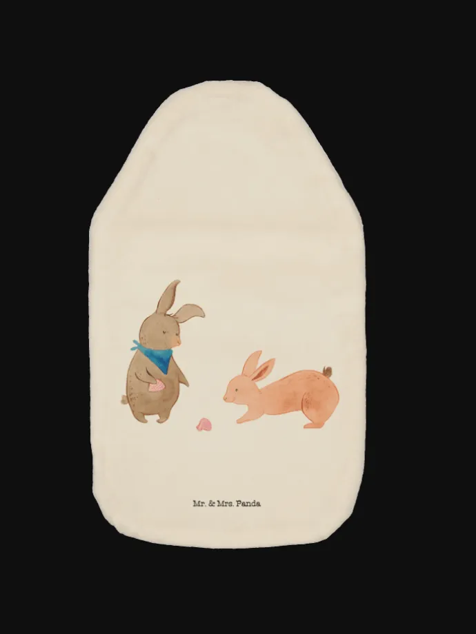 Wärmflasche Hasen Muschel ohne Spruch in Weiß