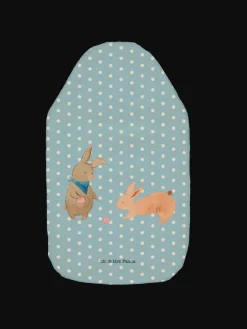 Wärmflasche Hasen Muschel ohne Spruch in Blau Pastell