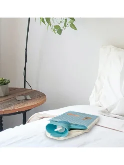 Wärmflasche Hasen Muschel ohne Spruch in Blau Pastell