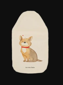 Wärmflasche Hund Glück ohne Spruch in Weiß