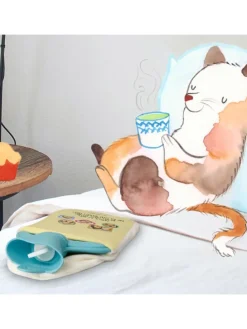 Wärmflasche Igel Familie mit Spruch in Gelb Pastell