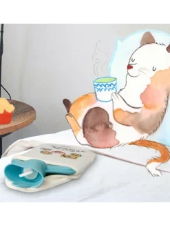 Wärmflasche Igel Familie mit Spruch in Weiß