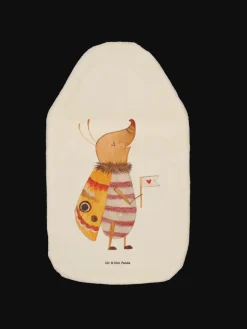 Wärmflasche Nachtfalter Fähnchen ohne Spruch in Weiß