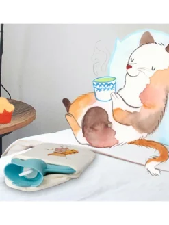 Wärmflasche Nachtfalter Fähnchen ohne Spruch in Weiß