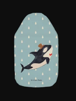 Wärmflasche Orca Zylinder ohne Spruch in Blau Pastell