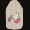 Wärmflasche Pinguin mit Kind ohne Spruch in Grau Pastell