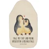 Wärmflasche Pinguin umarmen mit Spruch in Weiß