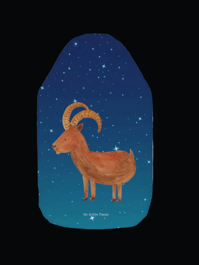 Wärmflasche Sternzeichen Steinbock ohne Spruch in Sternenhimmel Blau