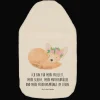 Wärmflasche Wüstenfuchs Blumen mit Spruch in Weiß