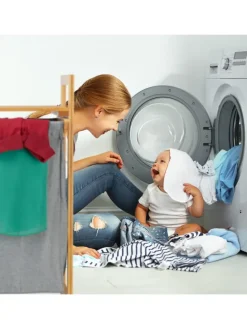 Wäschekorb 2 Fächer mit Ablage